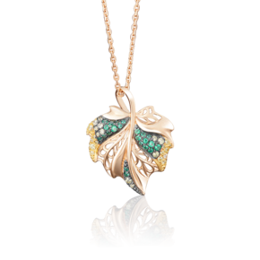 Подвеска «Лист» из красного золота с фианитами 03-2544-00-404-1110-24