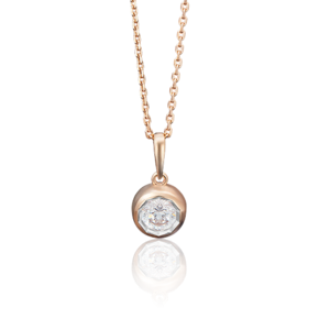 Подвеска из красного золота с фианитом 03-2545-00-501-1110-38