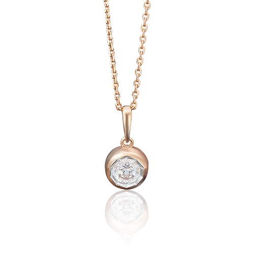 Подвеска из красного золота с фианитом 03-2545-00-501-1110-38