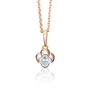 Подвеска из красного золота с фианитом 03-2546-00-501-1110-38