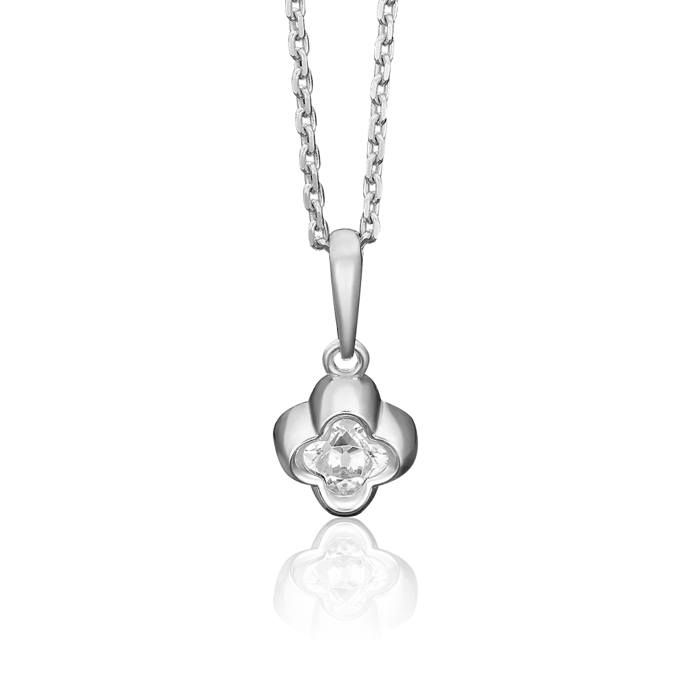 Подвеска из белого золота с фианитом 03-2546-00-501-1120-38