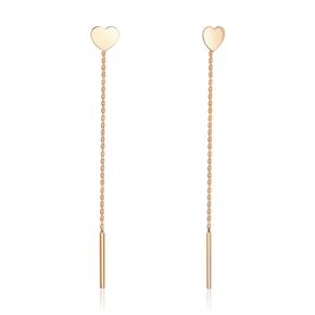 Серьги-цепочки «Сердца» из красного золота 02-5576-00-000-1110