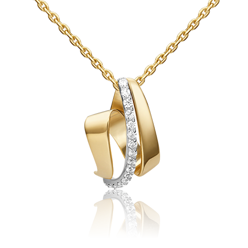 Подвеска из комбинированного золота с фианитами 03-3130-00-401-1121-24