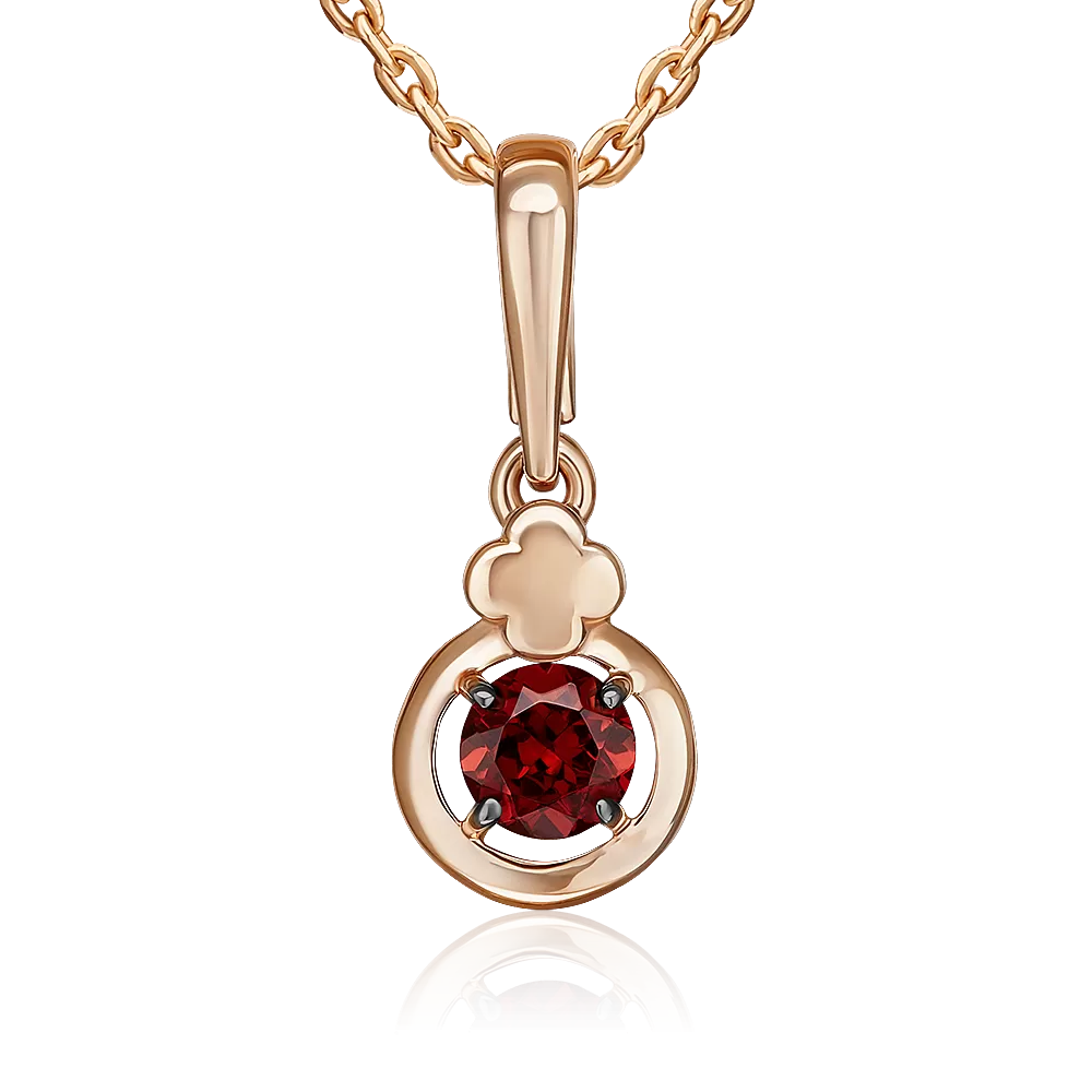 Подвеска из красного золота с гранатами 03-3572-00-204-1110