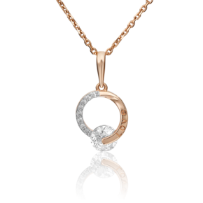 Подвеска «Любовь» из красного золота с фианитами 03-3057-00-401-1110