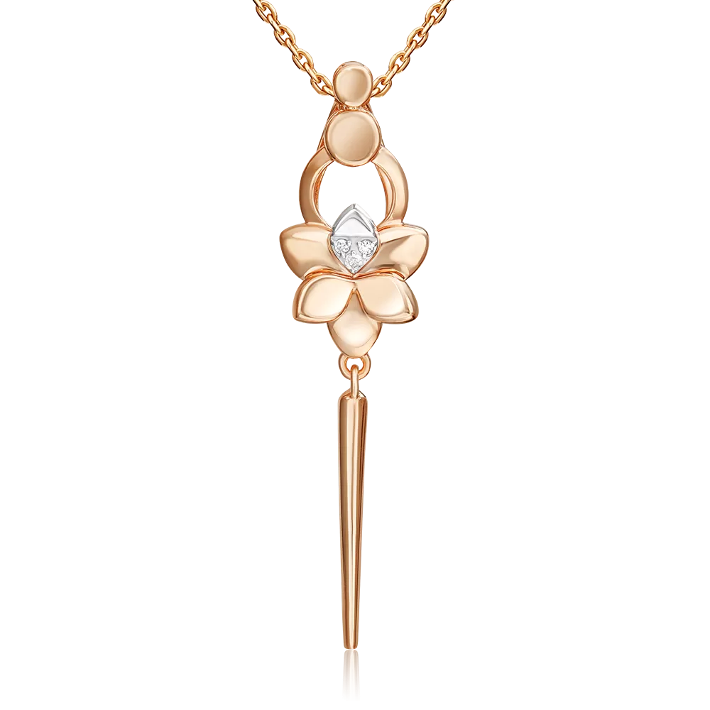 Подвеска из комбинированного золота с бриллиантами 03-3360-00-101-1111