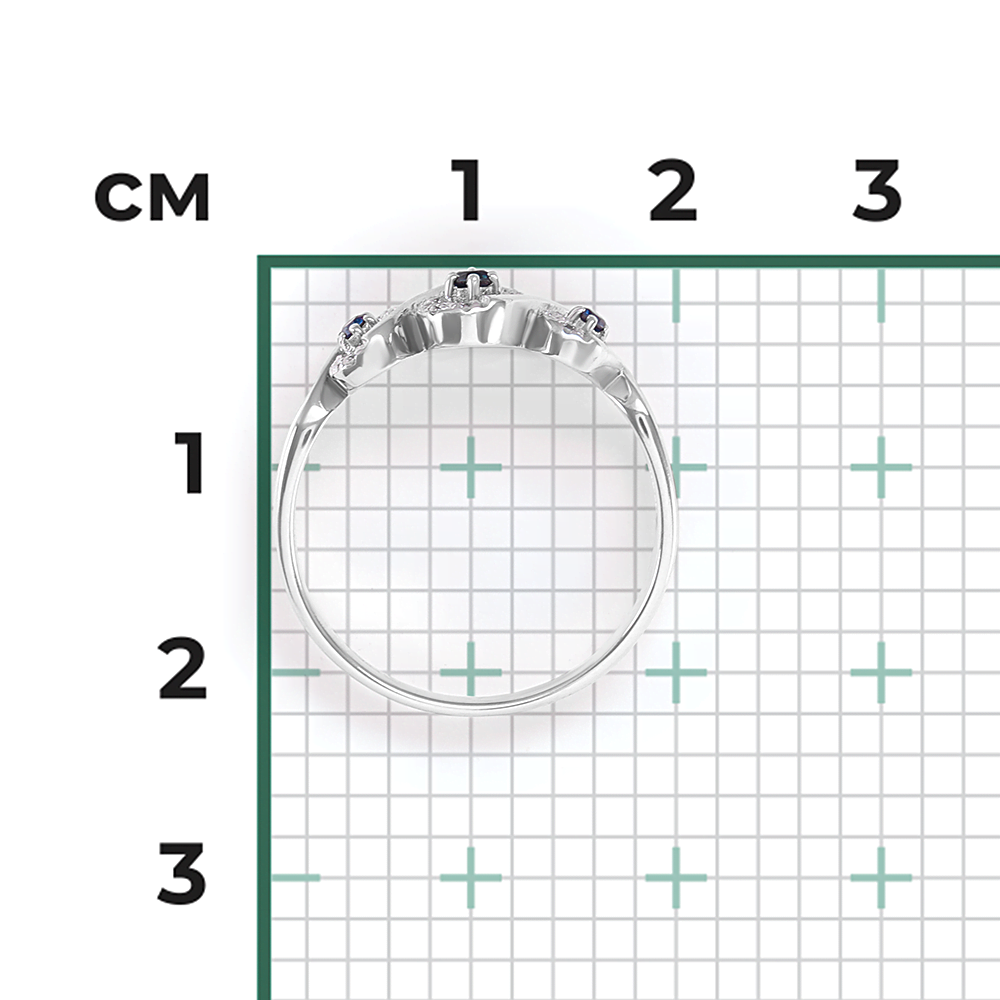 Кольцо из белого золота с сапфирами и бриллиантами 01-2256-00-105-1120-30
