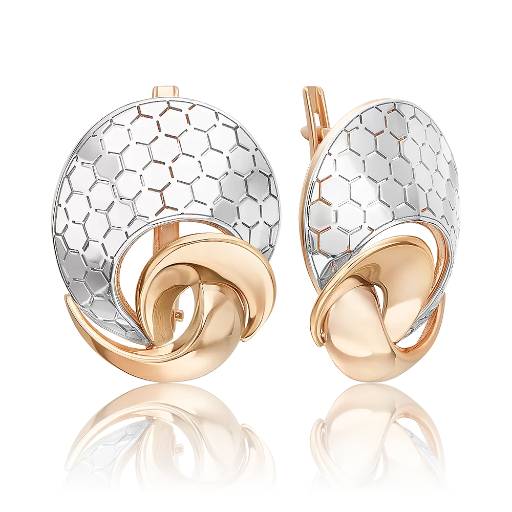 Серьги из комбинированного золота 02-5270-01-000-1111