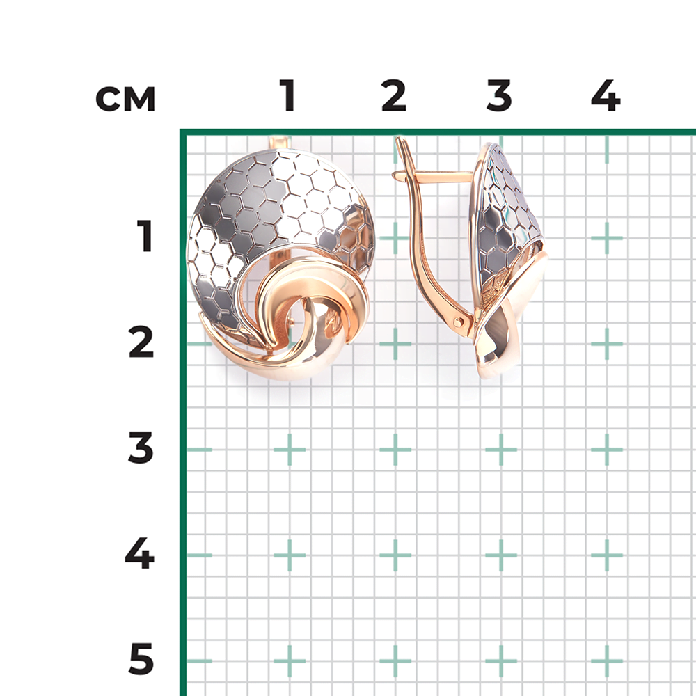 Серьги из комбинированного золота 02-5270-01-000-1111