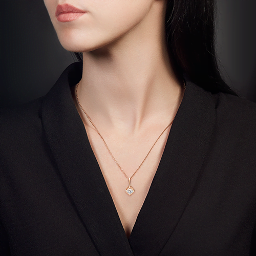 Подвеска из красного золота с фианитом 03-2972-00-501-1110-38