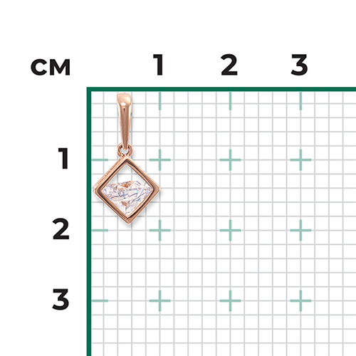 Подвеска из красного золота с фианитом 03-2972-00-501-1110-38