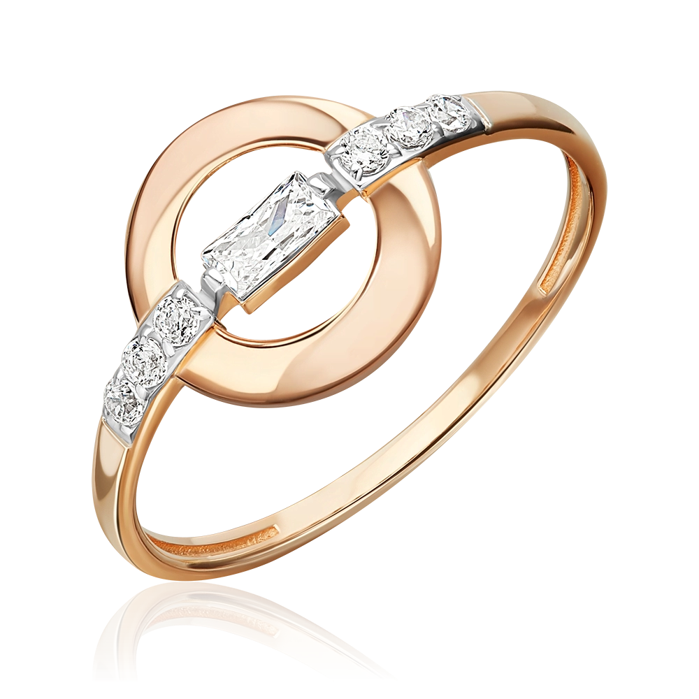 Кольцо из красного золота с фианитами 01-5945-00-401-1110