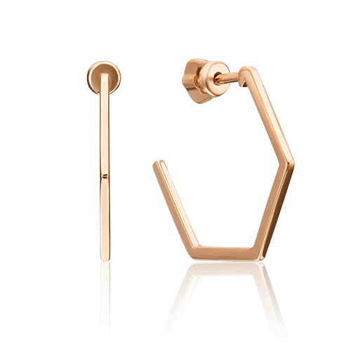 Серьги-пусеты из красного золота 02-4521-00-000-1110-02