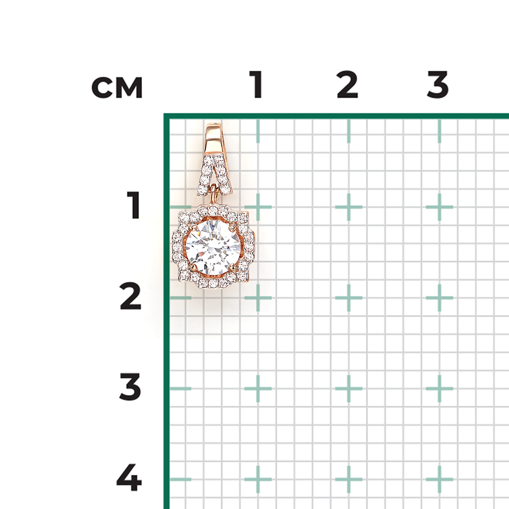 Подвеска из красного золота с фианитами 03-0486-00-501-1110-38