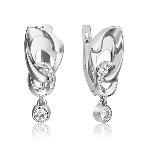 Серьги «Настроение» из белого золота с натуральными топазами white 02-4844-00-201-1120