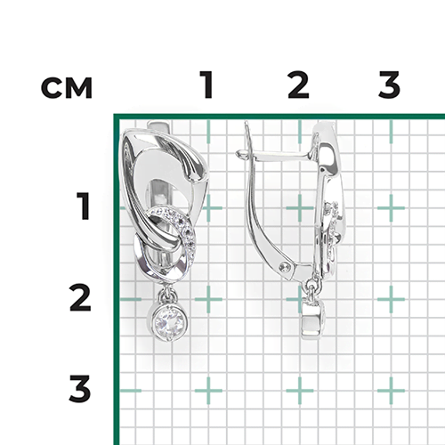 Серьги «Настроение» из белого золота с натуральными топазами white 02-4844-00-201-1120