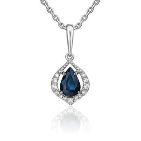 Подвеска из белого золота с сапфиром и бриллиантами 03-2343-00-105-1120-30