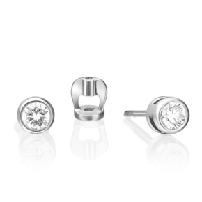 Серьги-пусеты из белого золота с фианитом 02-0256-00-501-1120-38