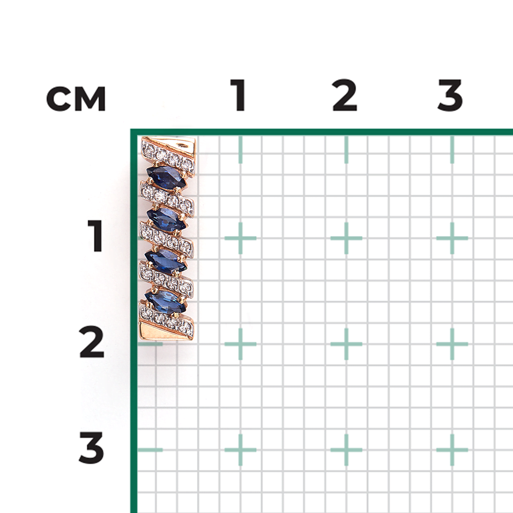 Подвеска из красного золота с сапфирами и бриллиантами 03-0086-00-105-1110-30