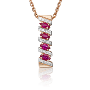 Подвеска из красного золота с рубинами и бриллиантами 03-0086-00-107-1110-30