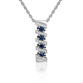 Подвеска из белого золота с сапфирами и бриллиантами 03-0087-00-105-1120-30
