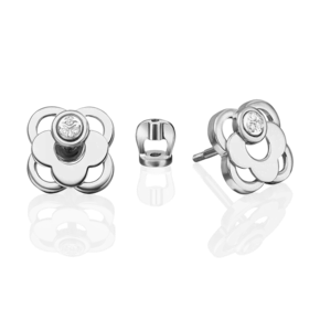Серьги-пусеты из белого золота с бриллиантами 02-5029-00-101-1120