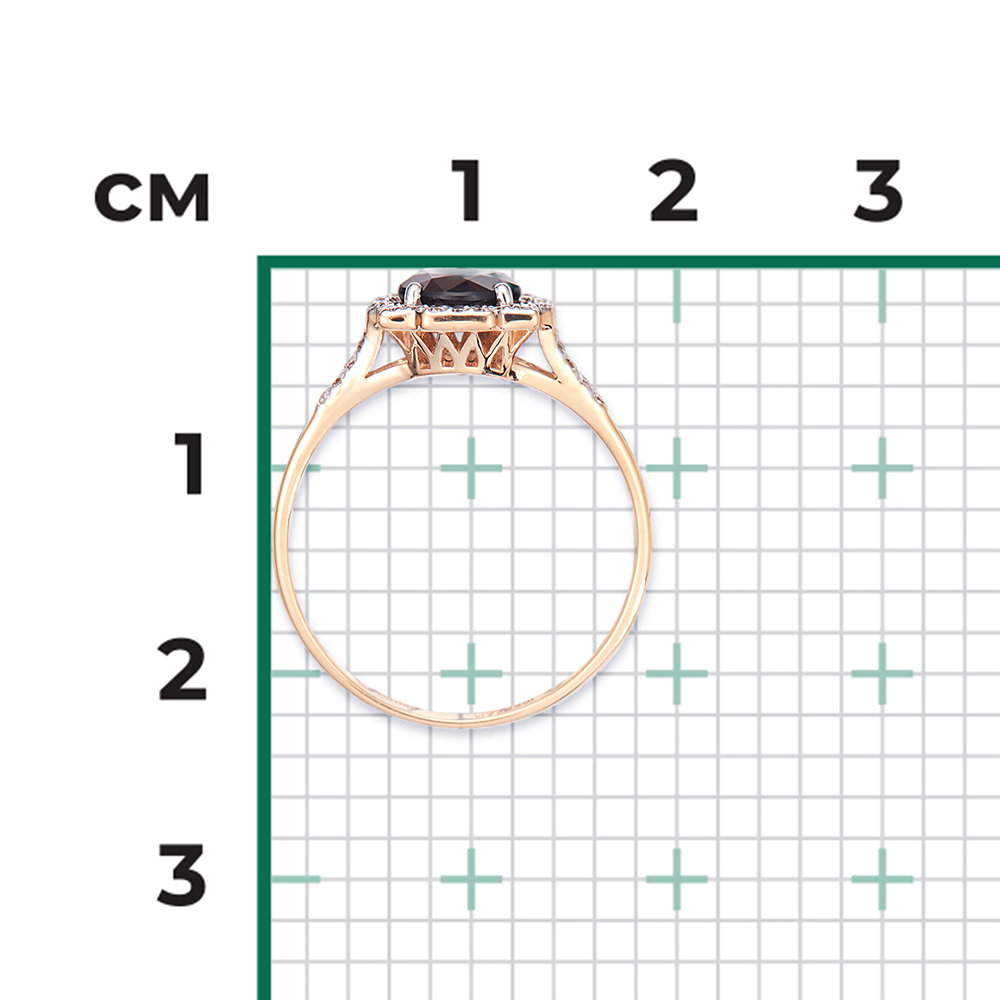 Кольцо из красного золота с сапфиром и бриллиантами 01-1355-00-105-1110-30
