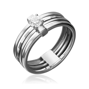 Кольцо из белого золота с фианитом 01-5238-00-401-1120