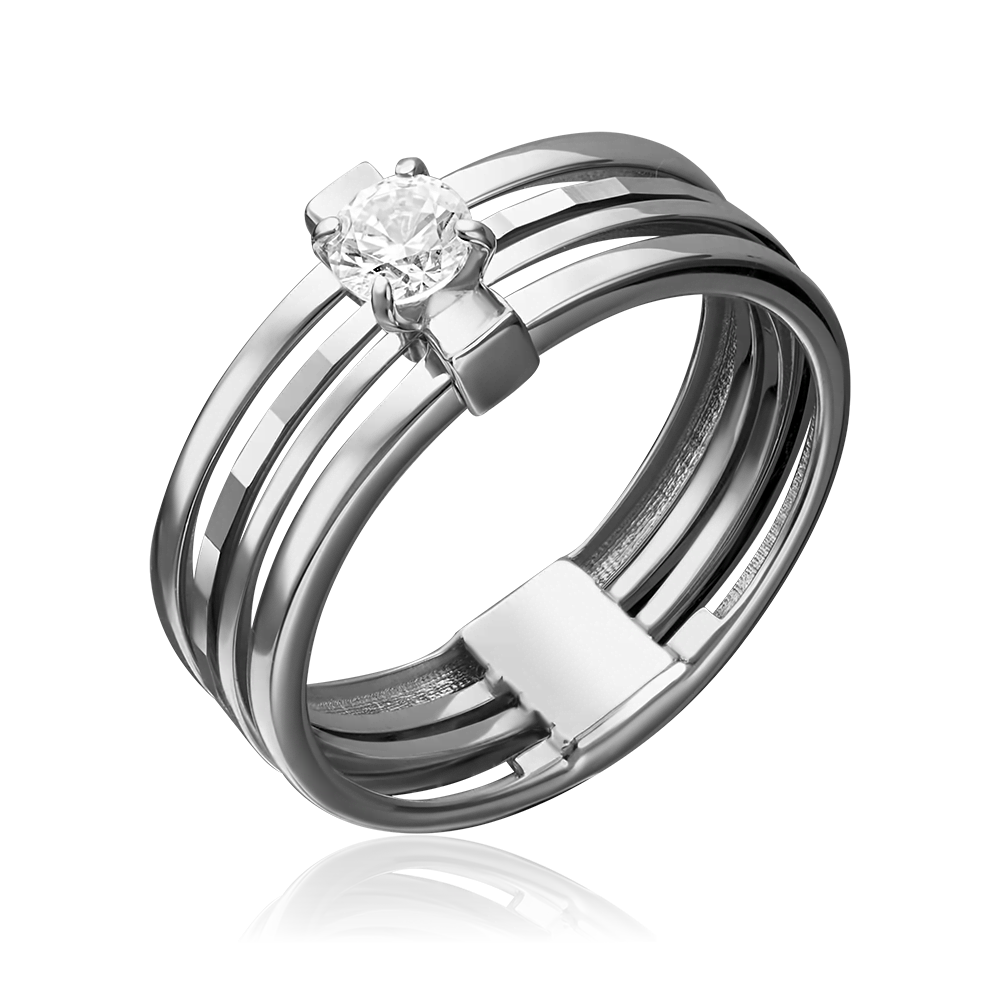 Кольцо из белого золота с фианитом 01-5238-00-401-1120