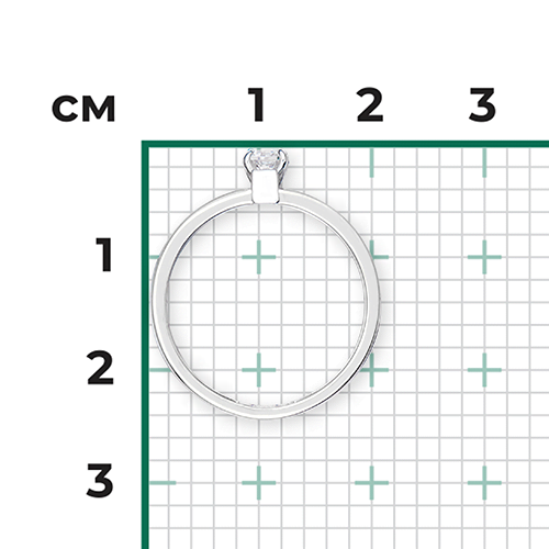 Кольцо из белого золота с фианитом 01-5238-00-401-1120
