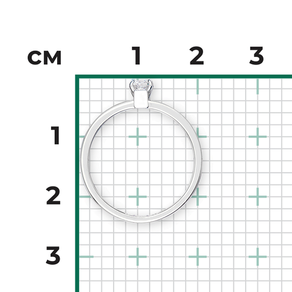 Кольцо из белого золота с фианитом 01-5238-00-401-1120