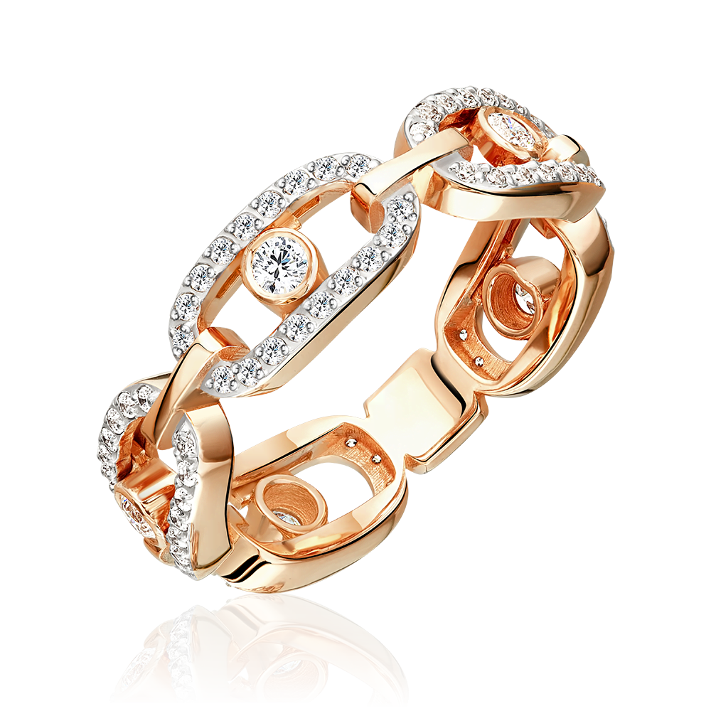 Кольцо из красного золота с бриллиантами 01-5913-00-101-1110