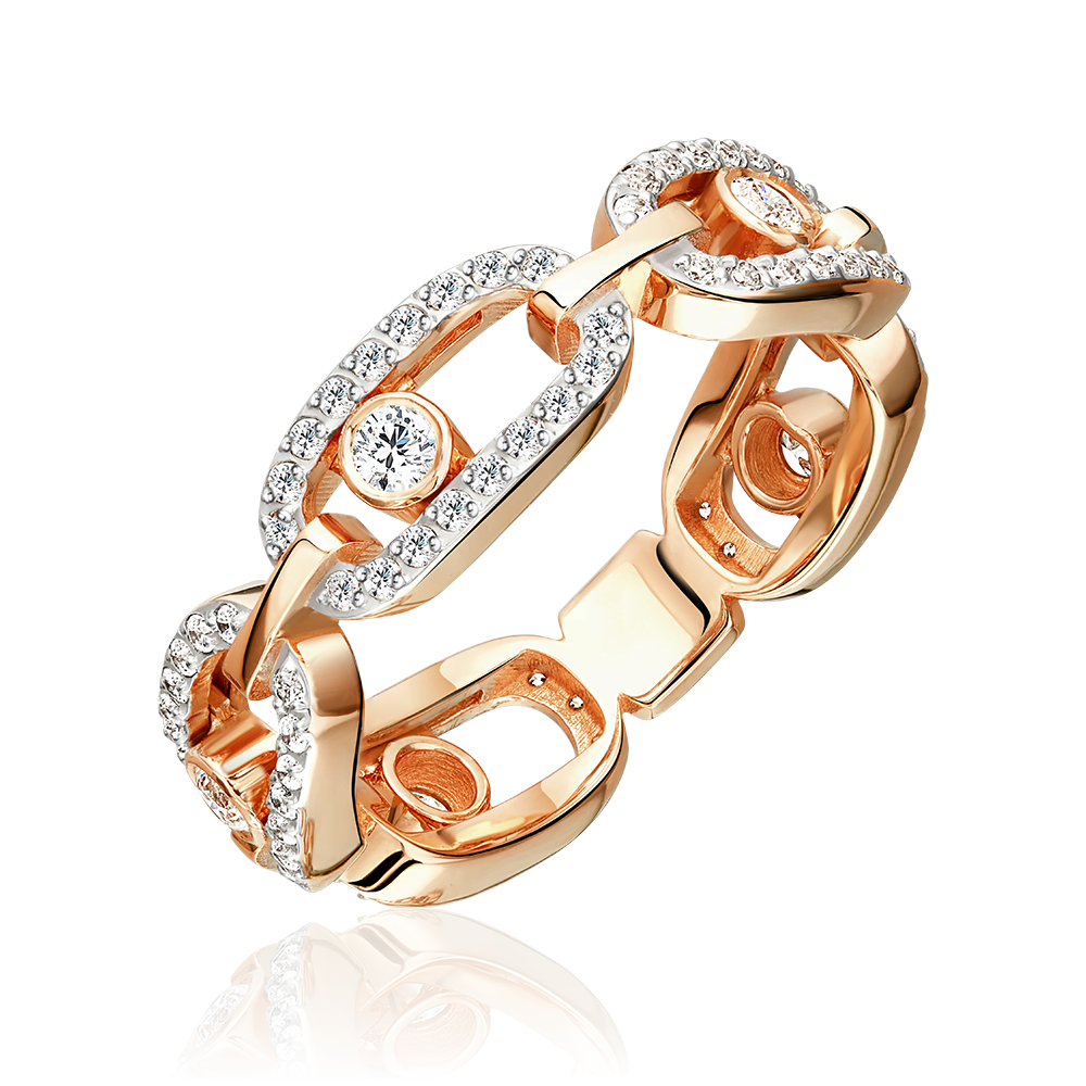 Кольцо из красного золота с бриллиантами 01-5913-00-101-1110