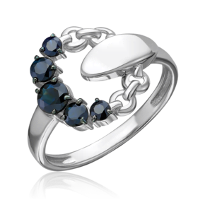 Кольцо из белого золота с сапфирами 01-5864-00-102-1120