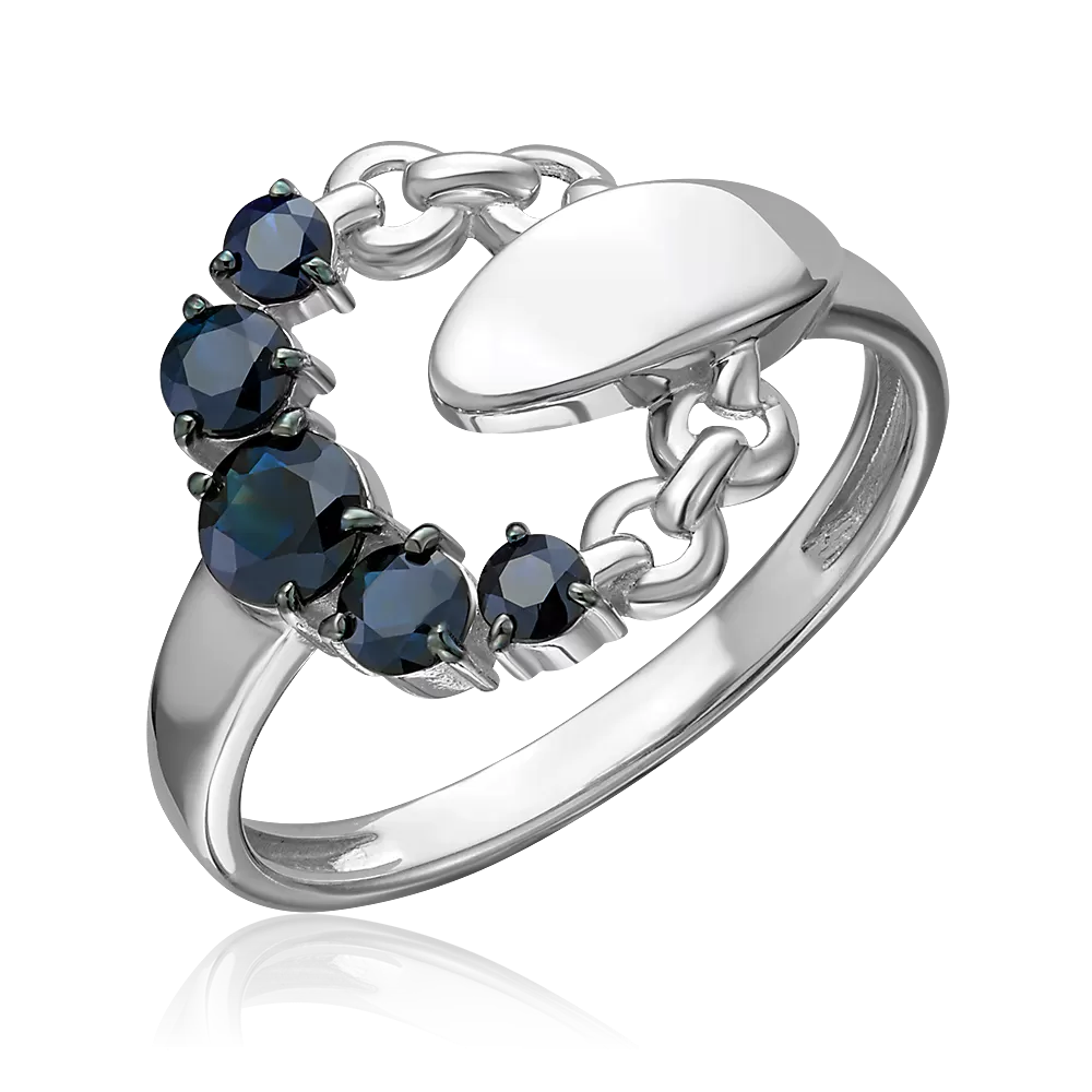 Кольцо из белого золота с сапфирами 01-5864-00-102-1120