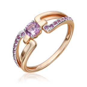 Кольцо из красного золота с аметистами 01-5830-00-203-1110