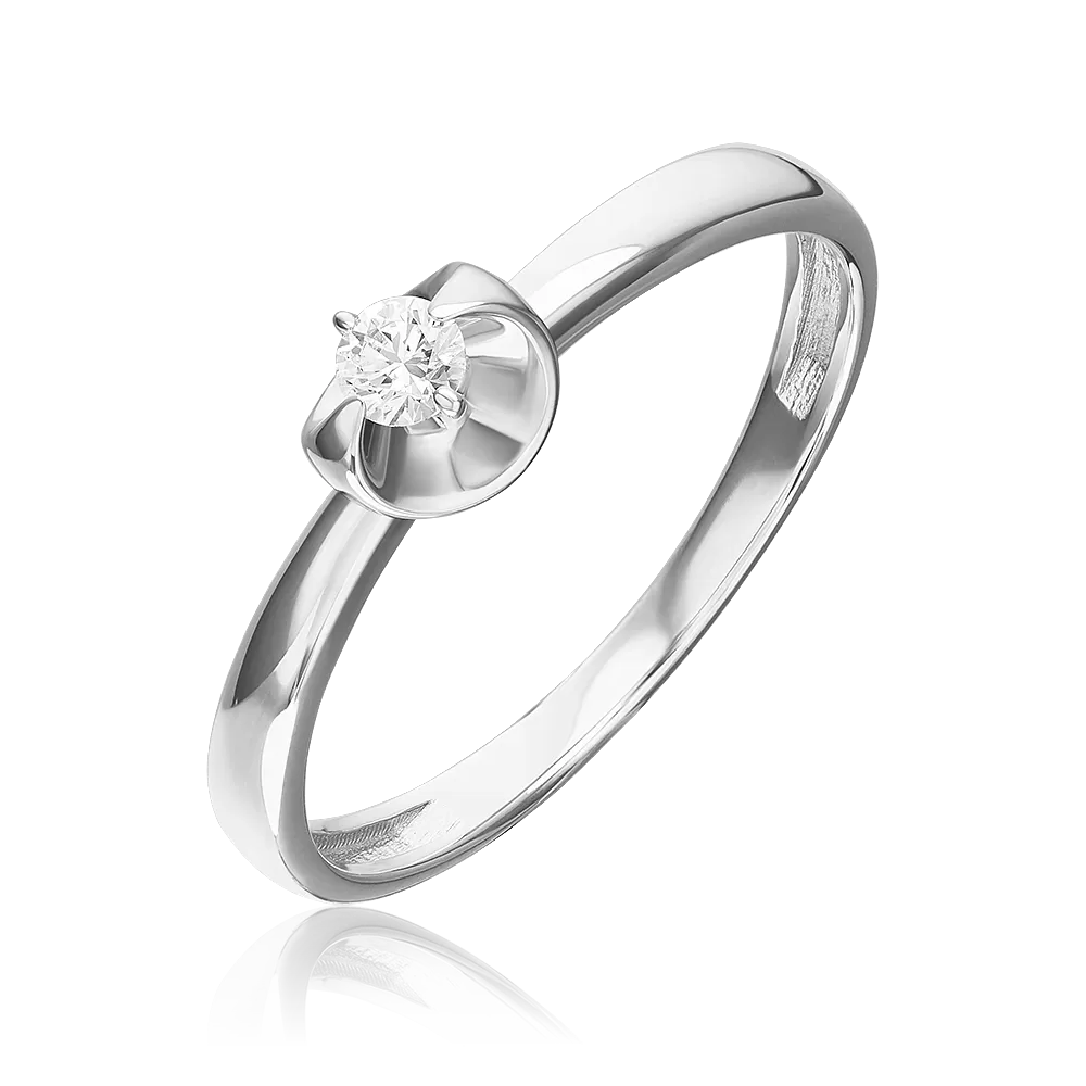 Кольцо из белого золота с бриллиантом 01-5809-00-101-1120