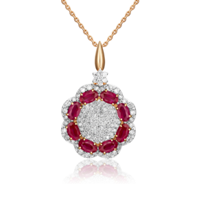 Подвеска из красного золота с рубинами и бриллиантами 03-0418-00-107-1110-30