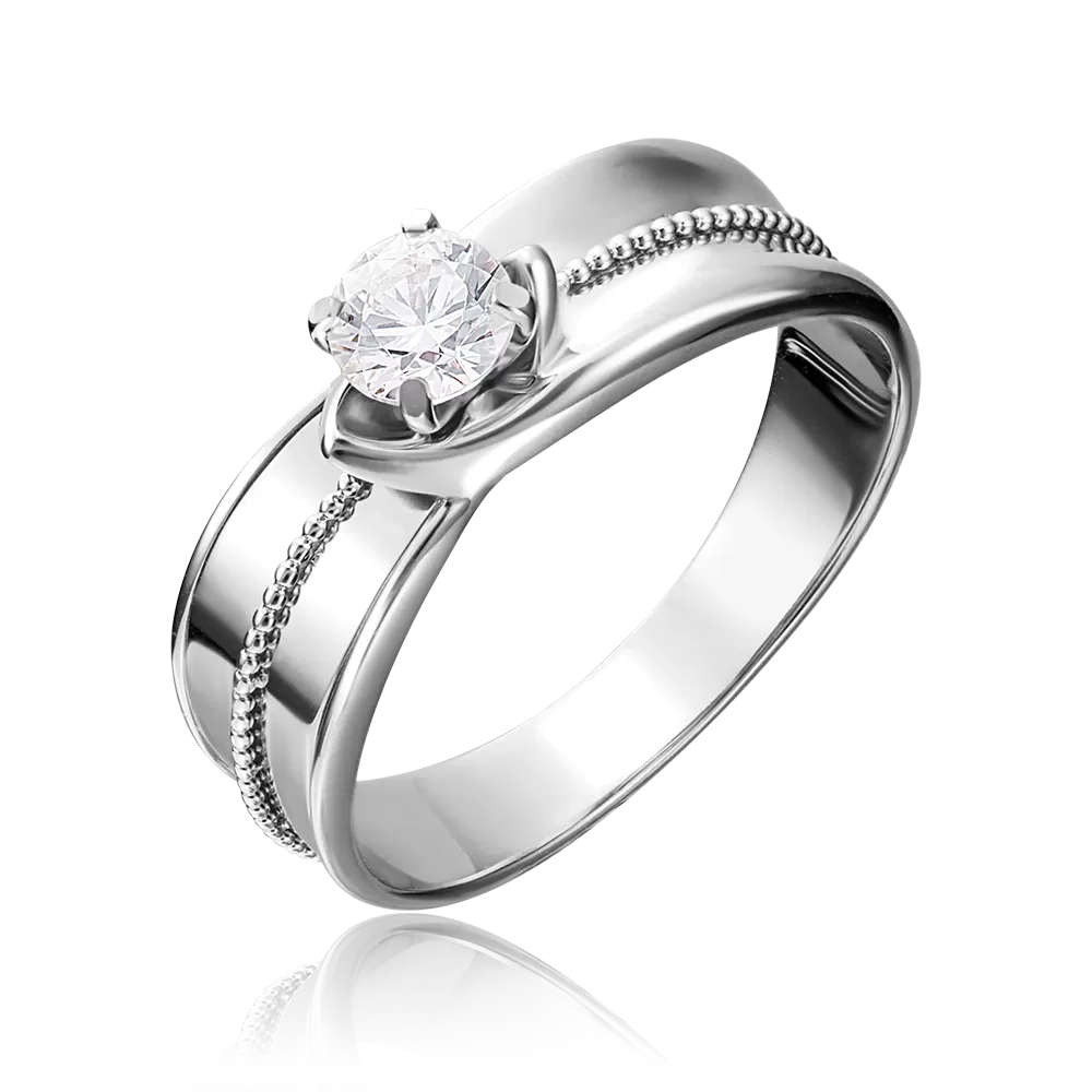 Кольцо из белого золота с бриллиантом 01-5166-00-101-1120-30