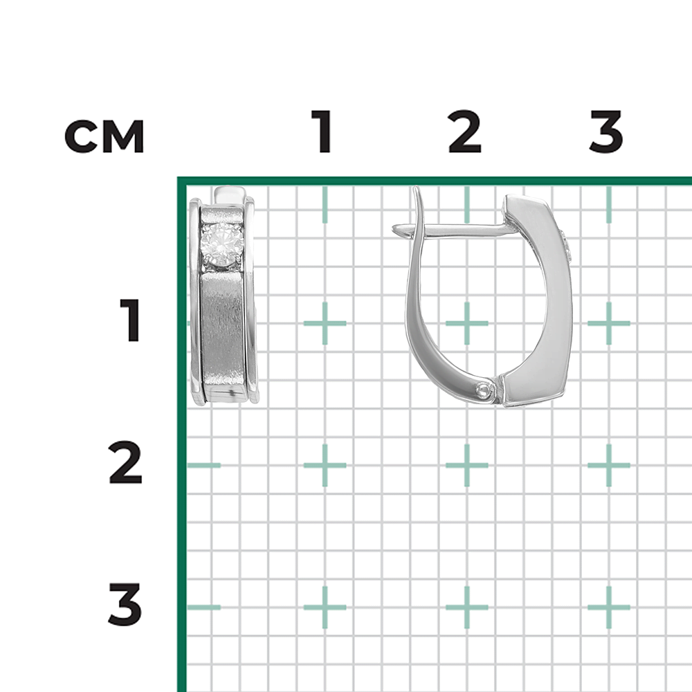 Серьги с английским замком из белого золота с бриллиантом 02-4119-00-101-1120-30