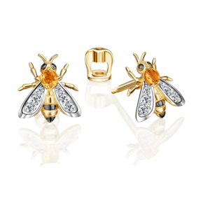 Серьги из лимонного золота с цитрином и натуральным топазом white 02-4683-00-282-1130