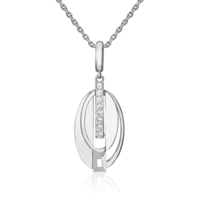 Подвеска из белого золота с натуральными топазами white