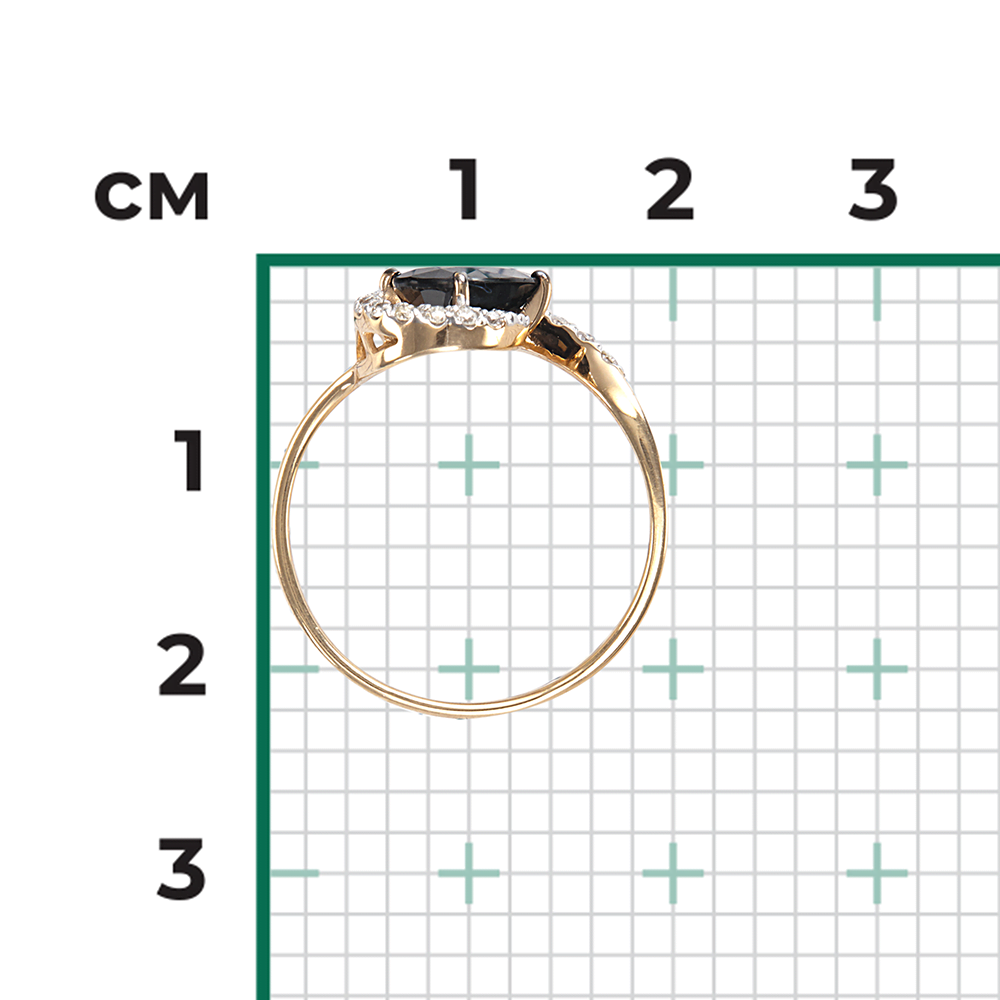 Кольцо из красного золота с сапфиром и бриллиантами 01-1337-00-105-1110-30