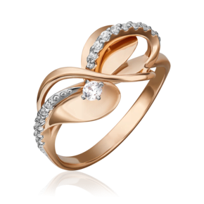 Кольцо из красного золота с фианитами 01-5265-00-401-1110-24