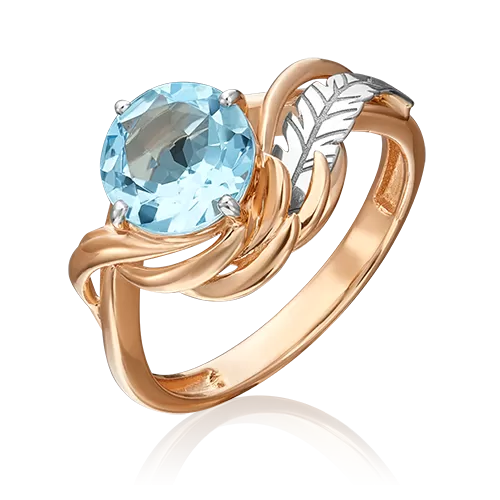 Кольцо из комбинированного золота с топазом 01-5459-00-201-1111-76