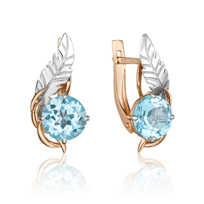 Серьги из комбинированного золота с топазом 02-4705-00-201-1111-76