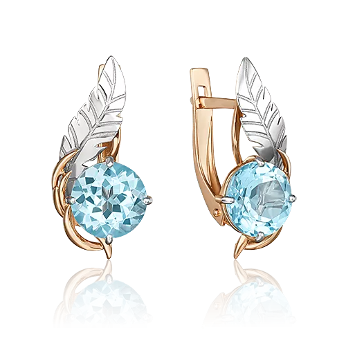 Серьги из комбинированного золота с топазом 02-4705-00-201-1111-76