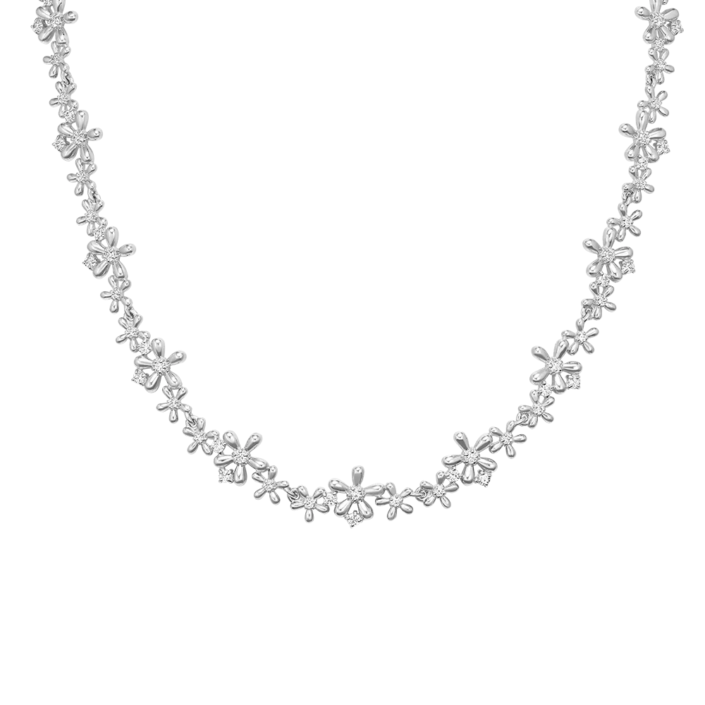 Колье из белого золота с фианитами 07-0273-00-401-1120
