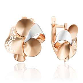 Серьги с английским замком из красного золота 02-3903-00-000-1110-48