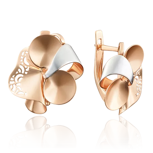 Серьги с английским замком из красного золота 02-3903-00-000-1110-48